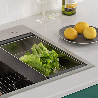 KRAUS Stainless Steel 16.75 in Workstation Sink Colander CS-6 - color: Stainless Steel, style: Colander