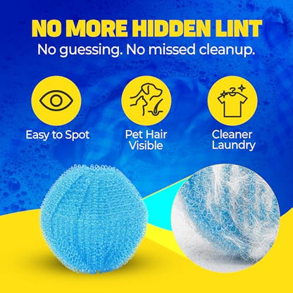 HASHI 12 Pack Pet Hair Remover Laundry Ball, Washer & Dryer Lint, Sky Blue - color: Sky Blue