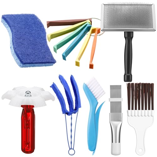 8 Pcs Air Conditioning Fin Cleaner Set HVAC Coil Cleaning Brush Condenser Fin Straightener Evaporator Coil Clean AC Comb Condenser Split Cleaning Kit Fridge Radiator Tool(Black,Single Sided) - color: Black, style: Single Sided