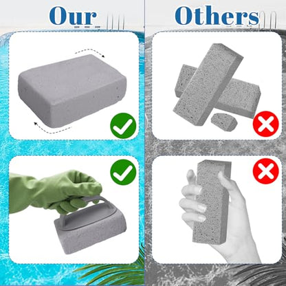 4PCS Pool Pumice Stone for Cleaning with Handle,Hand-Held Pumice Cleaning Stone,Replacement Pools Tile Cleaner Block for Swimming Pools Spa Tile Sink Grout Concrete - color: 4pcs