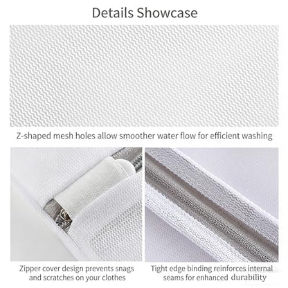 3Pcs Mesh Laundry Bags with Sturdy Zipper,washing Bags for Washing Delicates,Protect Clothes in Washing Machine for Home, College & Dorm (3 Large) - size: 3 Large