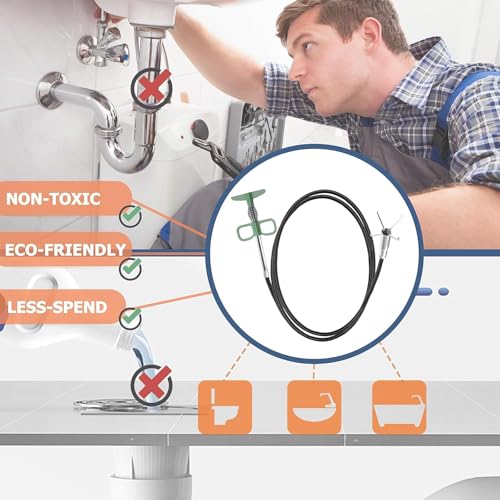 Upgraded 35-Inch Drain Snake Hair Drain Clog Remover, Flexible Grabber Tool with Bonus 60-Inch Drain Brush