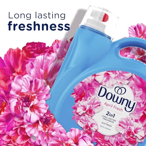 Downy Soft, 2 in 1 Soft and Fresh Liquid Fabric Softener, April Fresh, 44 fl oz, 60 Loads, Fabric Conditioner Liquid Provides Softness and Freshness for Fabrics - size: 44 Fl Oz (Pack of 1)