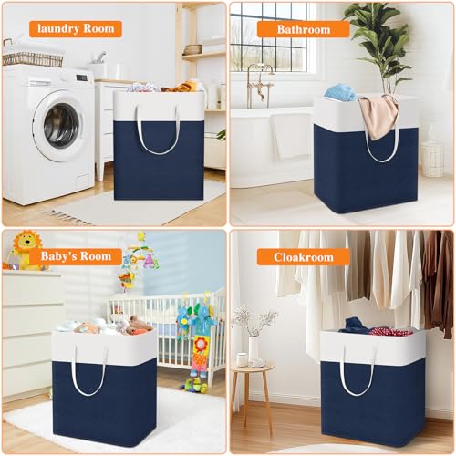 TasticTotes Laundry Basket 3-Pack, Laundry Hamper, 100L-Blue - color: Blue, size: 100L