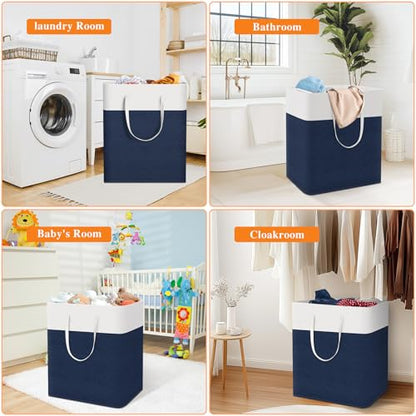 TasticTotes Laundry Basket 3-Pack, Laundry Hamper, 100L-Blue - color: Blue, size: 100L