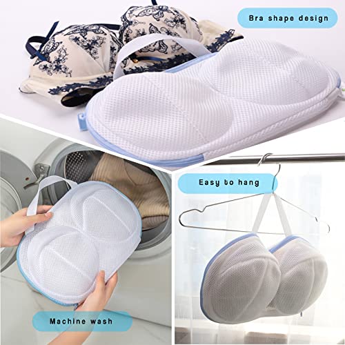 Large Bra Laundry Bags for Washing Machine, Fits All Cups Anti Deformation Bra Washing Bag, Lingerie Bags for Washing Delicates (2 Pack White) - color: 2 Pack White