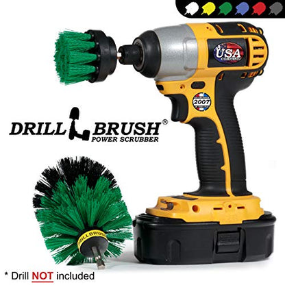 2 Piece Green Medium Stiffness Drill Rotary Cleaning Drillbrushes - color: Green