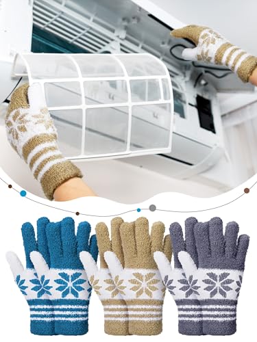 Patelai 3 Pairs Microfiber Dusting Gloves for Plants Leaf, Small - color: Gray, Dark Blue, Khaki, White, size: Small