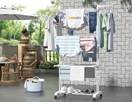HOMIDEC Clothes Drying Rack, 4-Tier(67.7" H) Foldable Drying Rack Clothing - color: White