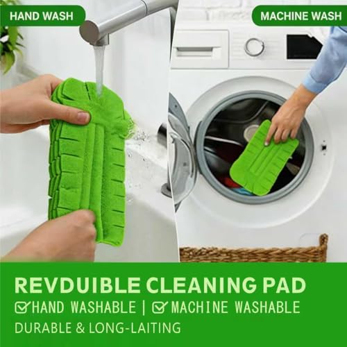 5 PCS Reusable Fleece Duster Refills, Washable Pads with Handle for Swiffer