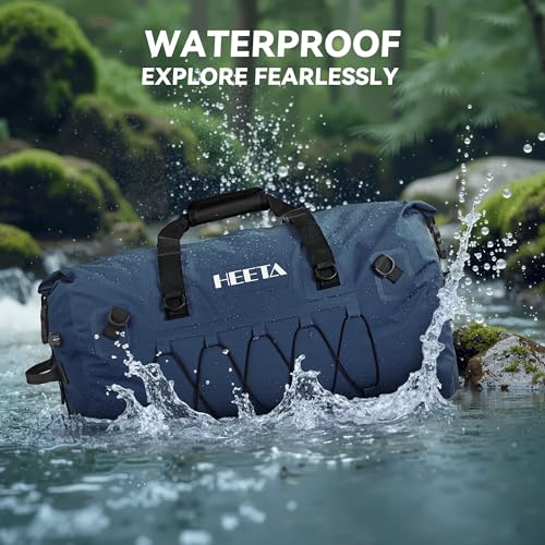 HEETA Waterproof Duffel Bag Travel Motorcycle Dry Bag Backpack 60L/80L/110L - color: Dark Blue, size: 60L