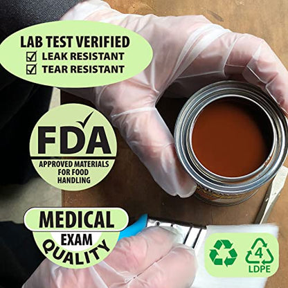 Protospheric Premium Disposable Stretch Cleaning Safety Gloves, Nitrile, Vinyl, Latex and Powder Free - size: Medium (Box of 100)