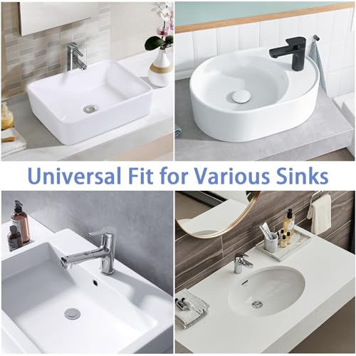 Bathtub Drain Stopper, Tub Stopper with Bathtub Drain Hair Catcher, Universal 2 in 1 Bathroom Sink Stopper for 1.26-1.6 Inch Drain Holes