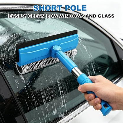 SetSail Window Squeegee 2 in 1 Window Cleaner Tool with 57in Extension Pole