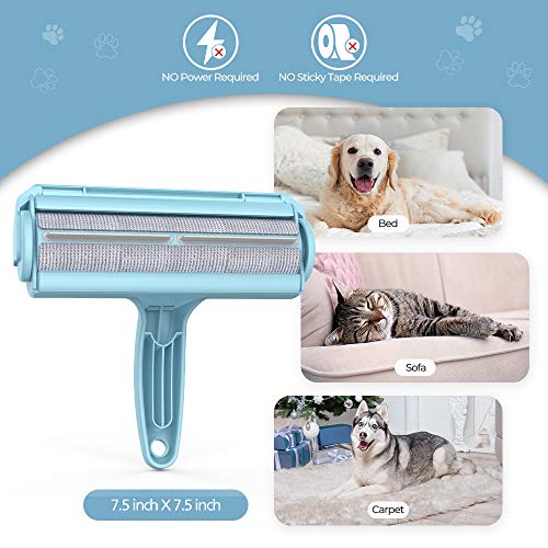 DELOMO Pet Hair Remover Roller, Reusable Lint Roller for Dog and Cat Hair - color: B: Blue（exclusive Color）