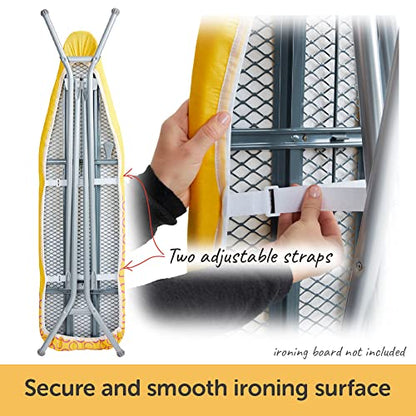 oliso Ironing Board Cover and Pad - 100% Cotton - Standard 15 x 54 - color: Yellow/Orchid