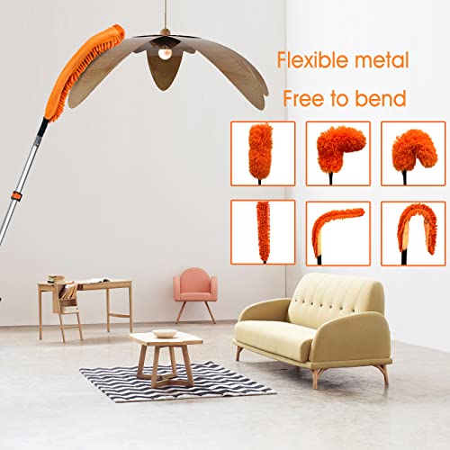 Buyplus 26FT Reach Dusting Kit, Long Duster with 5-20FT Extension Pole for High Ceilings, Cobweb Duster, Microfiber Duster, Window Squeegee, Extendable Duster Cleaning Kit