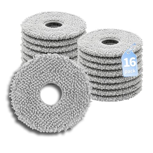 16 Pack Washable Mop Pads Replacement Compatible with Roborock Qrevo Series(Qrevo/S/Pro/Plus/Master/Slim/Curv/Edge/MaxV/Curv S5X/Edge S5A/S5V),Saros 10R, QV35A, QV35S Robot Vacuum - size: Qrevo S5V Mop-16pcs