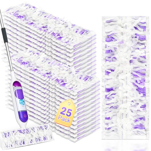 25 Pack Disposable Mop Pads for PowerMop Multi-Surface Floor Mop - size: 25*Purple