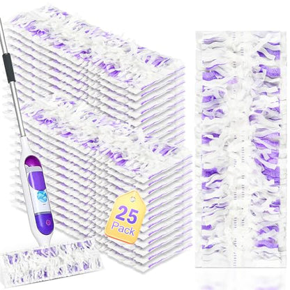 25 Pack Disposable Mop Pads for PowerMop Multi-Surface Floor Mop - size: 25*Purple