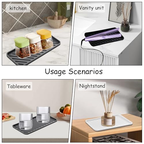 Silicone Mat for Hair Tools, Heat Pad for Curling Iron, Kitchen Sink Sponge Soap Holder, Heat Resistant Flat Iron Straighter Holder, Hot Tool Mat for Vanity Countertop Counter (Black) - color: Black
