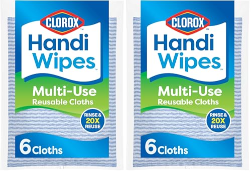 Clorox Handi Wipes Multi Use Reusable Cloths, 6 Count (Pack of 2) - size: 1 Count (Pack of 2)