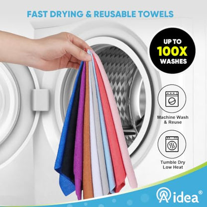 AIDEA Microfiber Cleaning Cloth Roll-50PK, Reusable Paper Towels 11.5×11.5" - color: Black