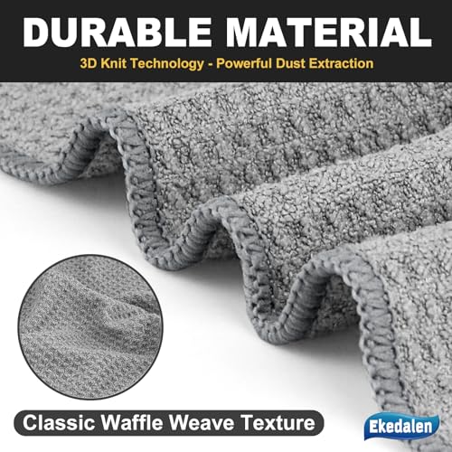 Ekedalen Microfiber Cleaning Cloth Lint Free Glass Polish, Grey - color: Grey