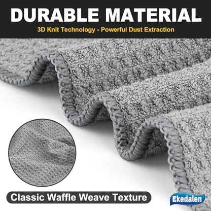 Ekedalen Microfiber Cleaning Cloth Lint Free Glass Polish, Grey - color: Grey