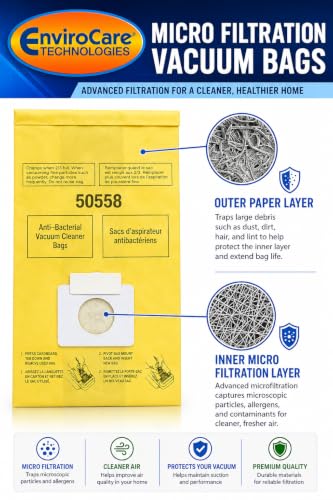EnviroCare Replacement Vacuum Bags made to fit Kenmore Canister Type C or Q 50555, 50558, 50557 and Panasonic Type C-5 Vacuums, 9 pack
