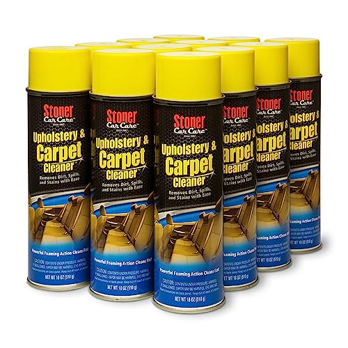 Stoner Car Care 91144-12PK Upholstery & Carpet Cleaner — Powerful Foaming Action Lifts Tough Stains from Seats, Floor Mats, Upholstery, Fabric, and More — 18 oz (Pack of 12) - size: 18 Ounce (Pack of 12)