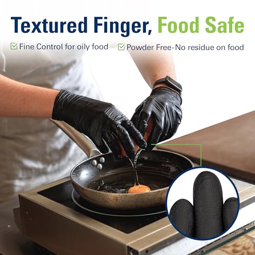 SWIFTLITE Black Nitrile Gloves Disposable Latex Free, Food Safe - color: 03-black(large 100)