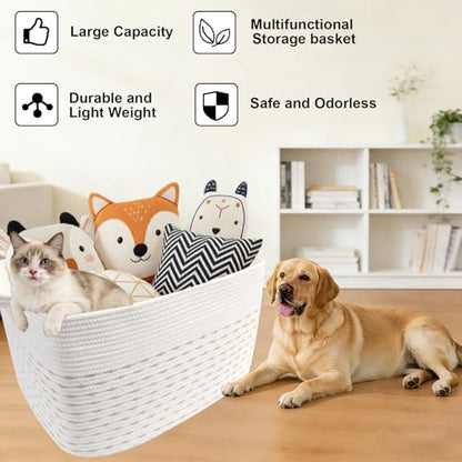 96L Woven Laundry Basket with Handles, Extra Blanket Basket,Yellow - color: White & Yellow, size: 96L