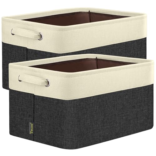 BALEINE 2 Pack Fabric Closet Storage Bins for Shelves, Linen Closet Organizers and Storage, Decorative Baskets for Organizing, Shelf, Clothes, Home, Office (Black, 17''x13''x10.5'') - color: Black, size: 2PCS/X-Large-17x13x10.5
