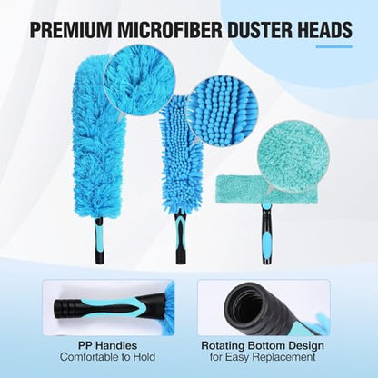 Window Squeegee & Duster Set, 3 in 1 Kit - size: Cleaning Kit Only