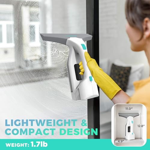 HAUSHOF Electric Window Vacuum Squeegee 11", 2000Pa Cordless Cleaner Set