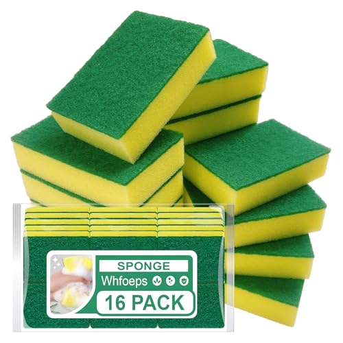Sponges Kitchen 16 Count, Heavy Duty Scrub Sponges for Cleaning