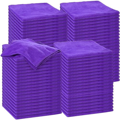 Nuenen Car Microfiber Clean Cloths, Purple, 16 x 16 Inch, 60 Pcs - color: Purple, size: 16 x 16 inches