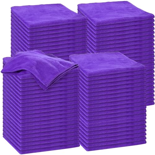 Nuenen Car Microfiber Clean Cloths, Purple, 16 x 16 Inch, 60 Pcs - color: Purple, size: 16 x 16 inches