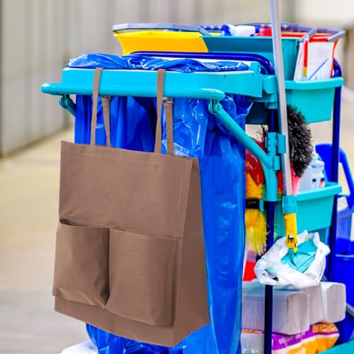 OUNONA Janitorial Cart Bag Replacement Cleaning Cart Bag for Trash Collection Housekeeping for Utility Carts Cloth Supply Organizer 17.71 X 15.74 X 7.87 in