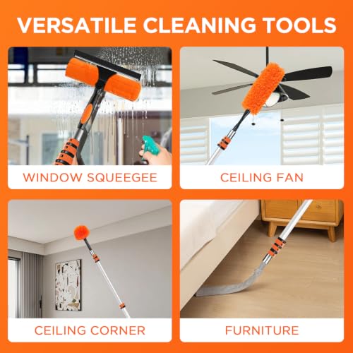 26FT High Reach Duster Cleaning Kit with Extension Pole 4-21FT