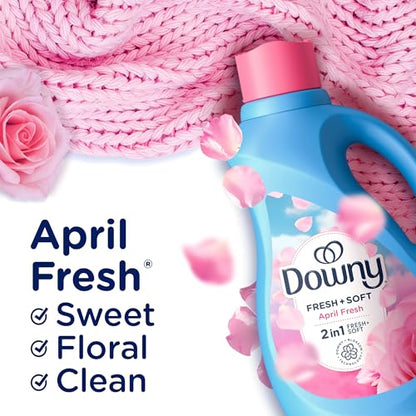 Downy Liquid Fabric Softener, April Fresh 2-in-1 Fresh & Soft, 140 Fl Oz, 190 Loads, Fabric Conditioner For Freshness And Softness - size: 140 Fl Oz (Pack of 1)