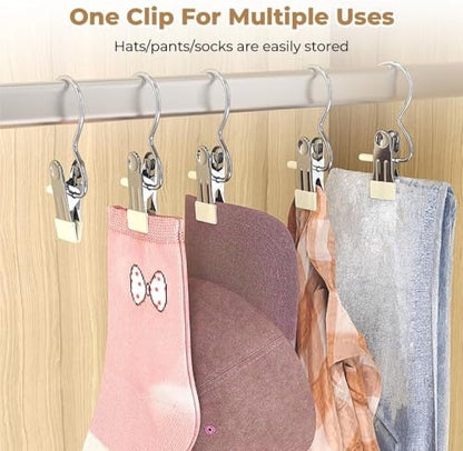 Boot Hangers for Closet, Laundry Hooks with Clips, Boot Hanging Hold Clip, Space Saving Portable Travel, Clip Hangers for Pants Hats Socks Gloves (10, Dark Green) - color: Dark Green