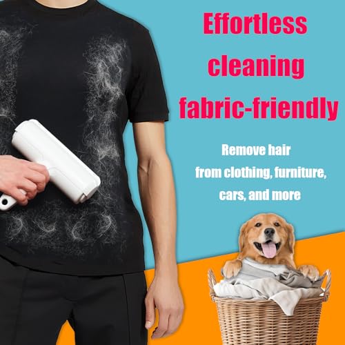 Bestac Pet Hair Remover Reusable Lint Roller - Dog & Cat Fur Removal Tool for Couch, Furniture, Carpet, Clothing, Bedding, Car Seat (White)