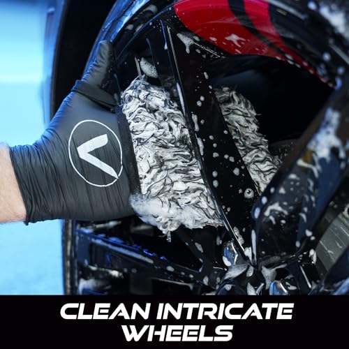 VIKING Wheel Cleaner Microfiber Mitts for Cars, 5.5 Inch x 4.4 Inch, 2 Pack