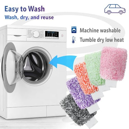 Tallew 5 Pcs Microfiber Car Wash Mitt for Car Washing 7 x 11 Inch, Colorful - color: Colorful