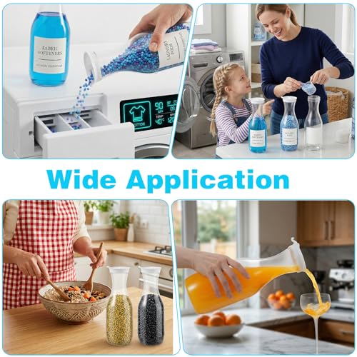 4 Pack Laundry Detergent Dispenser, 54 Oz Laundry Soap Dispenser, Clear Plastic Liquid Laundrys Detergent Container, Fabric Softener and Laundries Powder Dispensers for Laundries Room