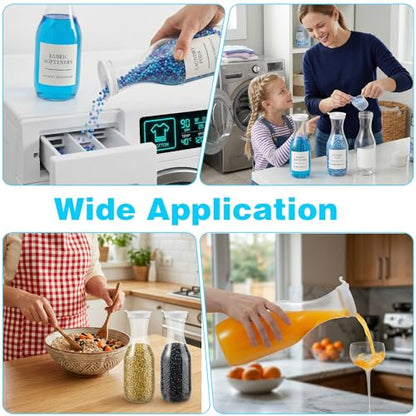 4 Pack Laundry Detergent Dispenser, 54 Oz Laundry Soap Dispenser, Clear Plastic Liquid Laundrys Detergent Container, Fabric Softener and Laundries Powder Dispensers for Laundries Room