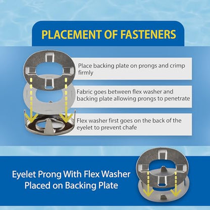 EZ-Xtend Marine Twist Fastener Turn Button Eyelet (Long Prong - 5 PK) - style: Long Prong - 5 PK
