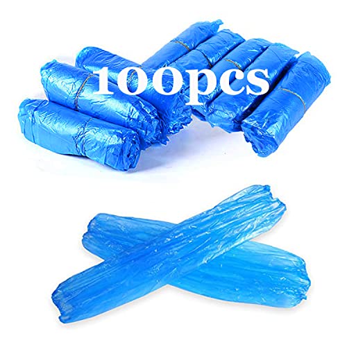 Yzurbu Disposable Arm Sleeves, Plastic Waterproof Oversleeves Protector Covers with Elastic on Cuff - color: Blue - 100pcs